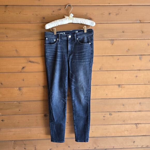 J. Crew Denim - J. Crew Toothpick Black Stone Wash Jeans 28 Skinny Ankle Dark Wash Pull On Denim